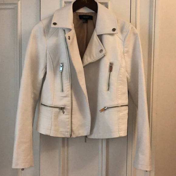 Forever 21 White faux leather moto jacket - Picture 4 of 5
